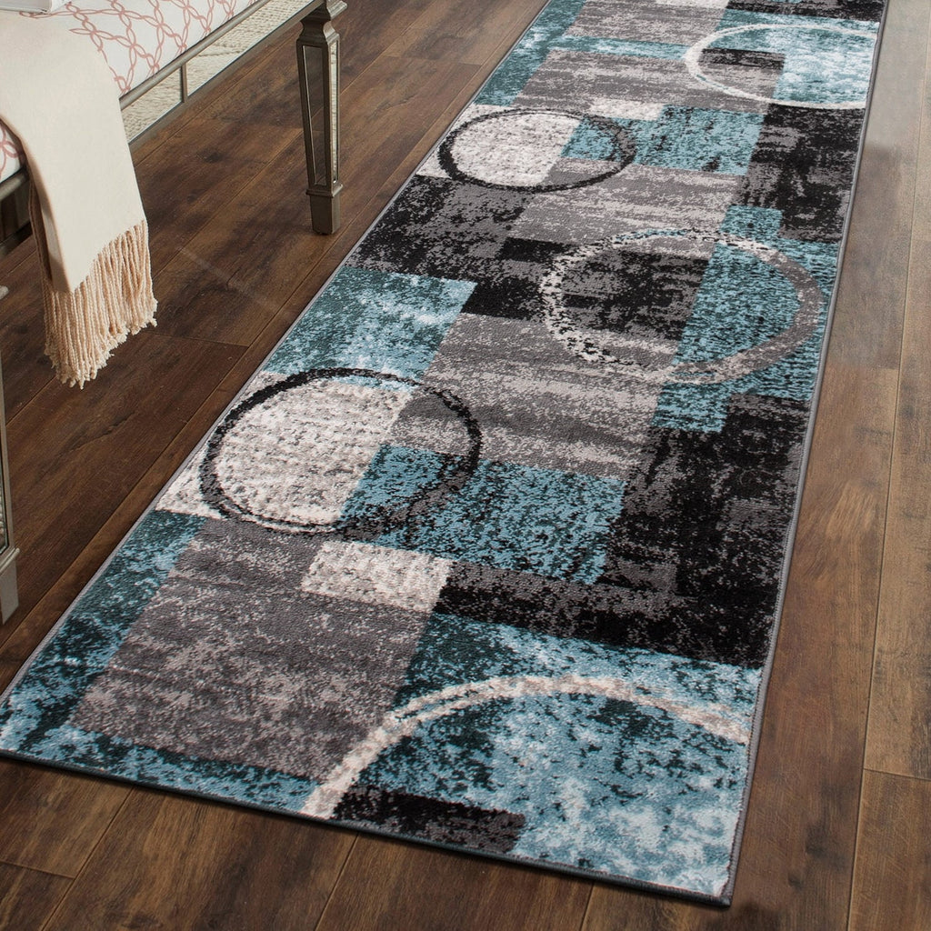 World Rug Gallery Abstract Polypropylene Machine-Made Circle Area Rug