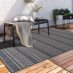 World Rug Gallery Bohemian Geometric Stripe Indoor/Outdoor Area Rug