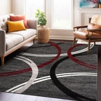 World Rug Gallery Contemporary Abstract Circles Design Area Rug