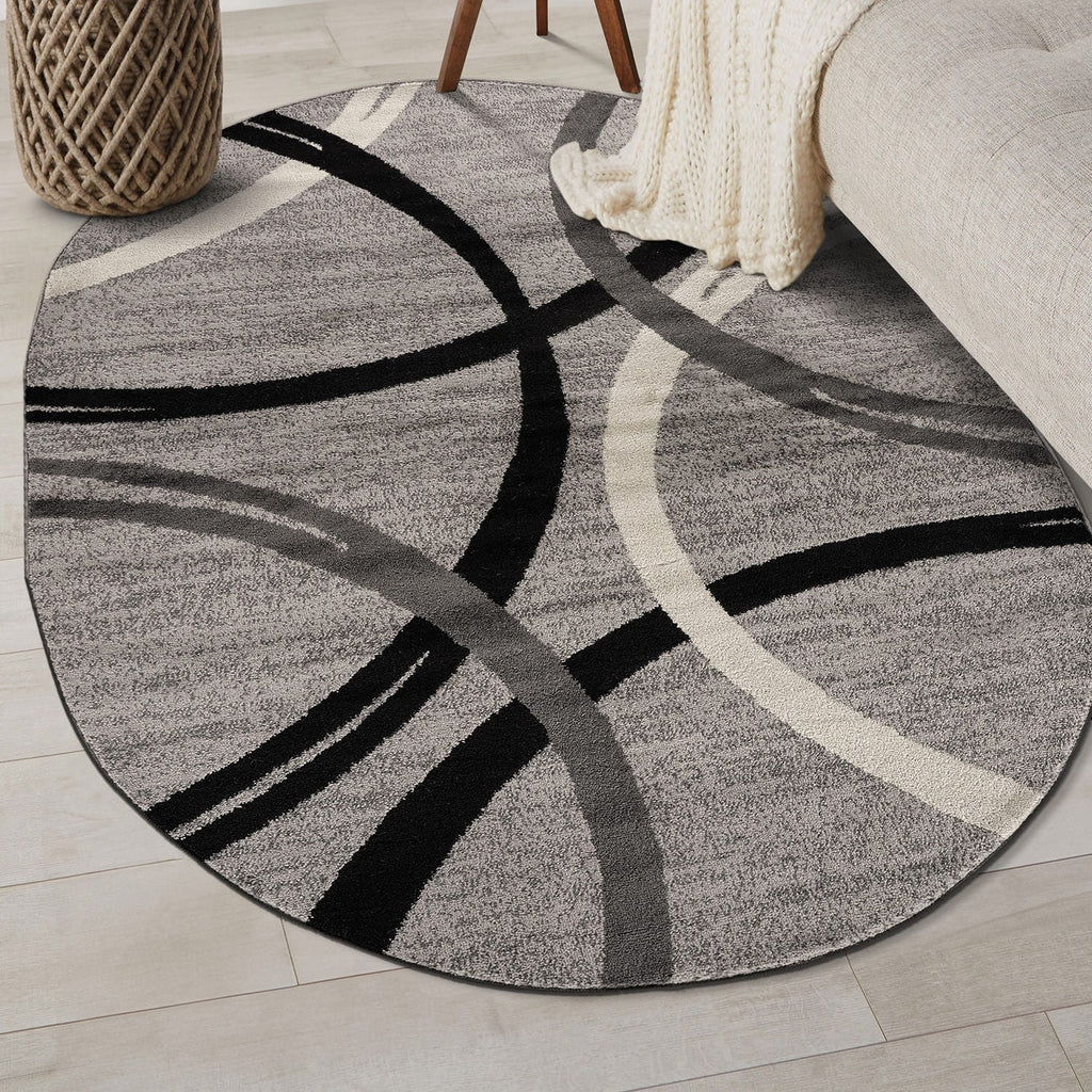 World Rug Gallery Contemporary Abstract Circles Design Area Rug