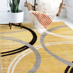 World Rug Gallery Contemporary Abstract Circles Design Area Rug