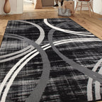 World Rug Gallery Contemporary Abstract Circles Design Area Rug