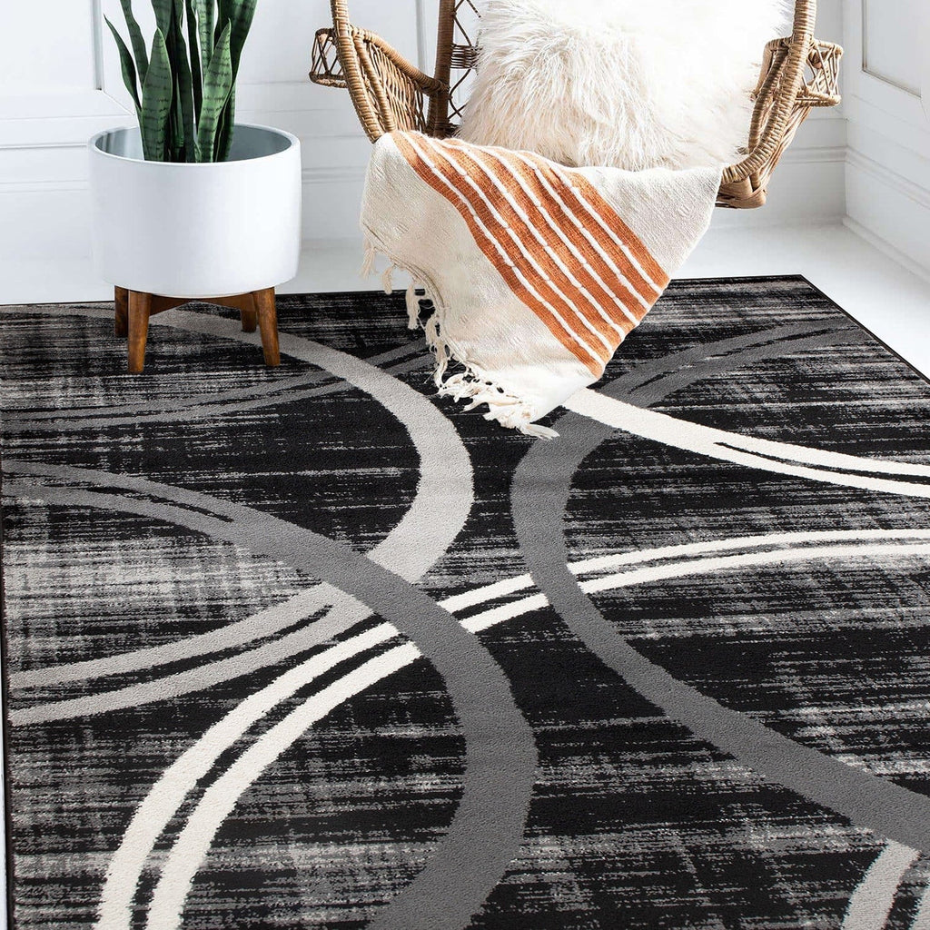 World Rug Gallery Contemporary Abstract Circles Design Area Rug