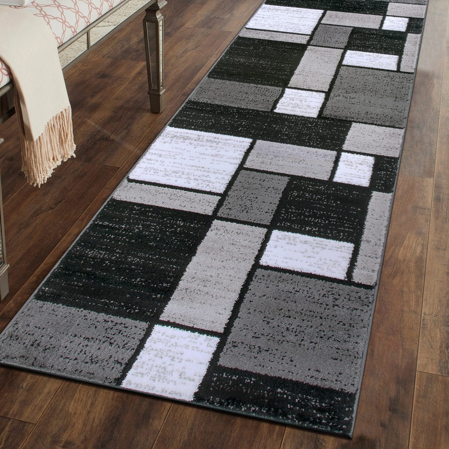 World Rug Gallery Contemporary Modern Boxed Color Block Area Rug