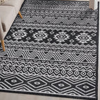 World Rug Gallery Distressed Geometric Bohemian Textured Flat Weave Indoor/Outdoor Area Rug