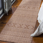 World Rug Gallery Distressed Geometric Bohemian Textured Flat Weave Indoor/Outdoor Area Rug