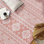 World Rug Gallery Distressed Geometric Bohemian Textured Flat Weave Indoor/Outdoor Area Rug