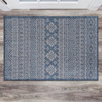 World Rug Gallery Distressed Geometric Bohemian Textured Flat Weave Indoor/Outdoor Area Rug