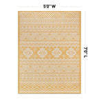 World Rug Gallery Distressed Geometric Bohemian Textured Flat Weave Indoor/Outdoor Area Rug