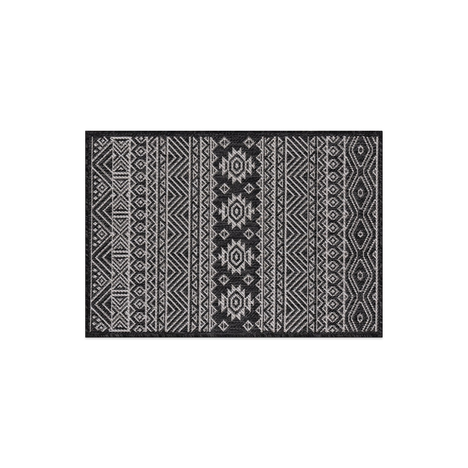 World Rug Gallery Distressed Geometric Bohemian Textured Flat Weave Indoor/Outdoor Area Rug