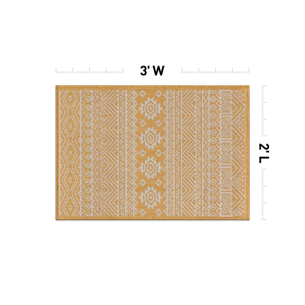 World Rug Gallery Distressed Geometric Bohemian Textured Flat Weave Indoor/Outdoor Area Rug