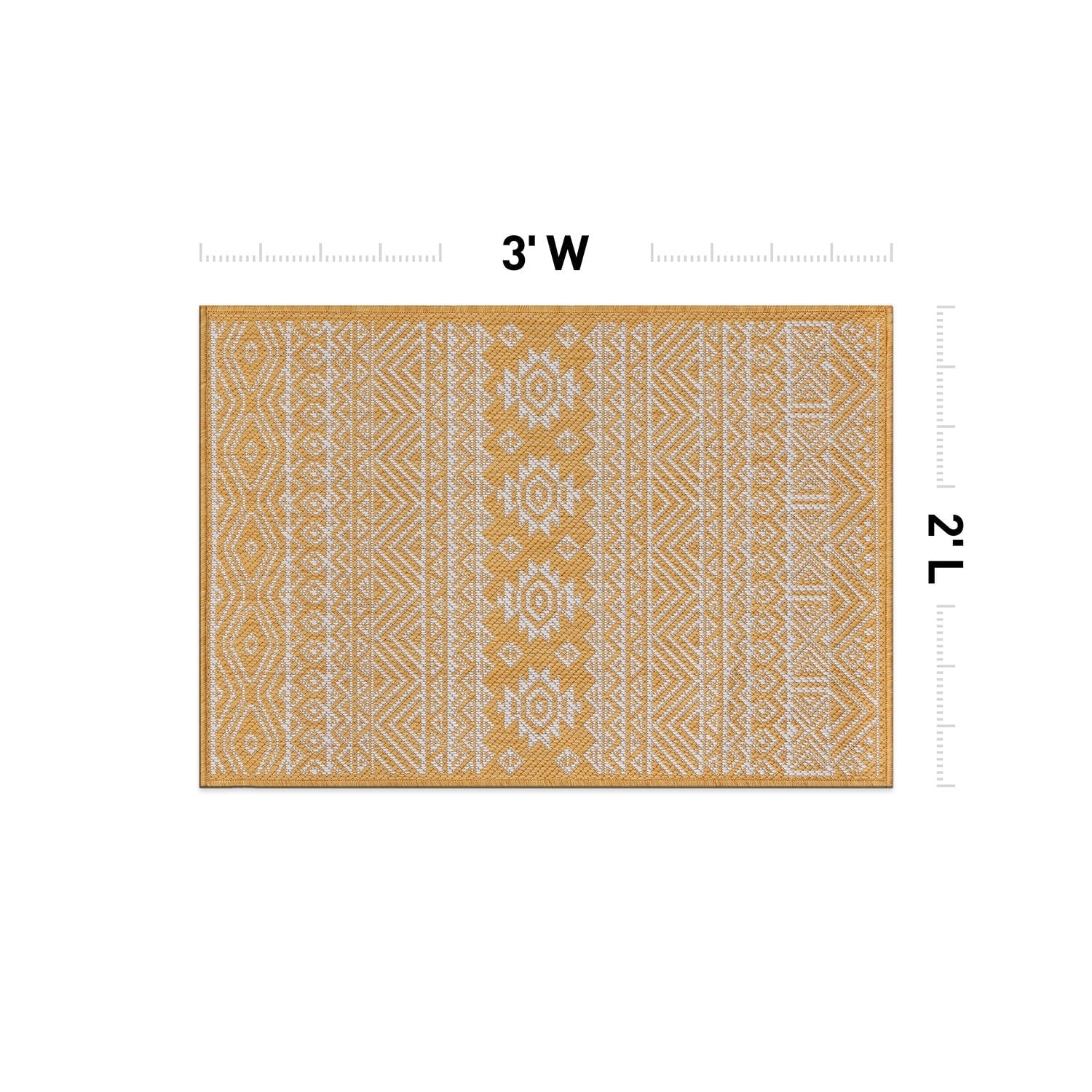 World Rug Gallery Distressed Geometric Bohemian Textured Flat Weave Indoor/Outdoor Area Rug