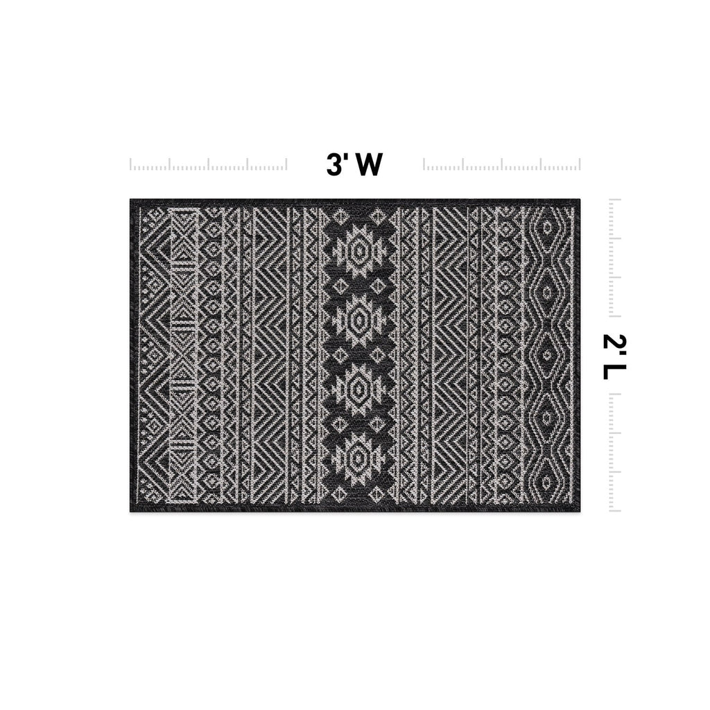 World Rug Gallery Distressed Geometric Bohemian Textured Flat Weave Indoor/Outdoor Area Rug