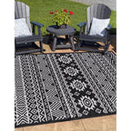 World Rug Gallery Distressed Geometric Bohemian Textured Flat Weave Indoor/Outdoor Area Rug