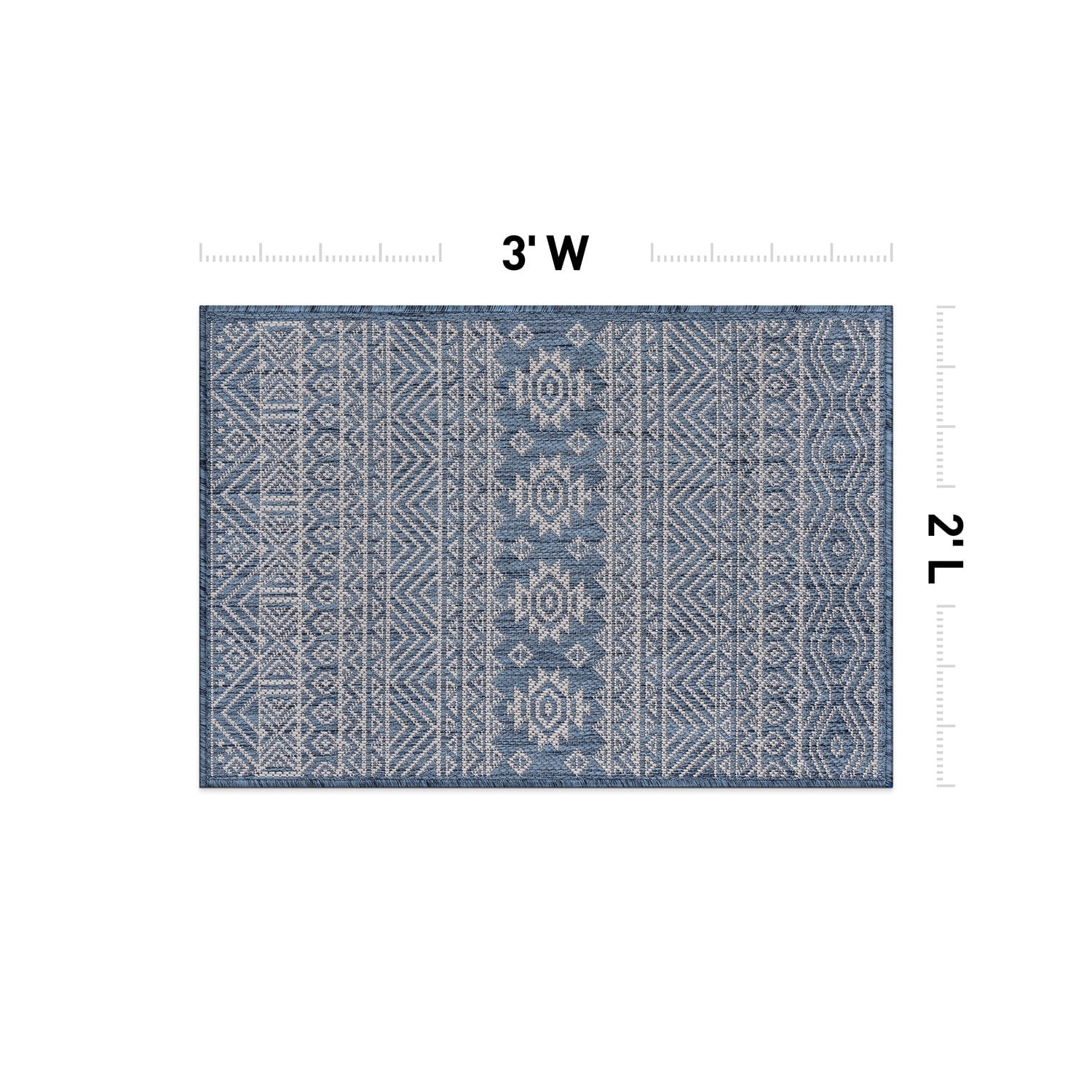 World Rug Gallery Distressed Geometric Bohemian Textured Flat Weave Indoor/Outdoor Area Rug
