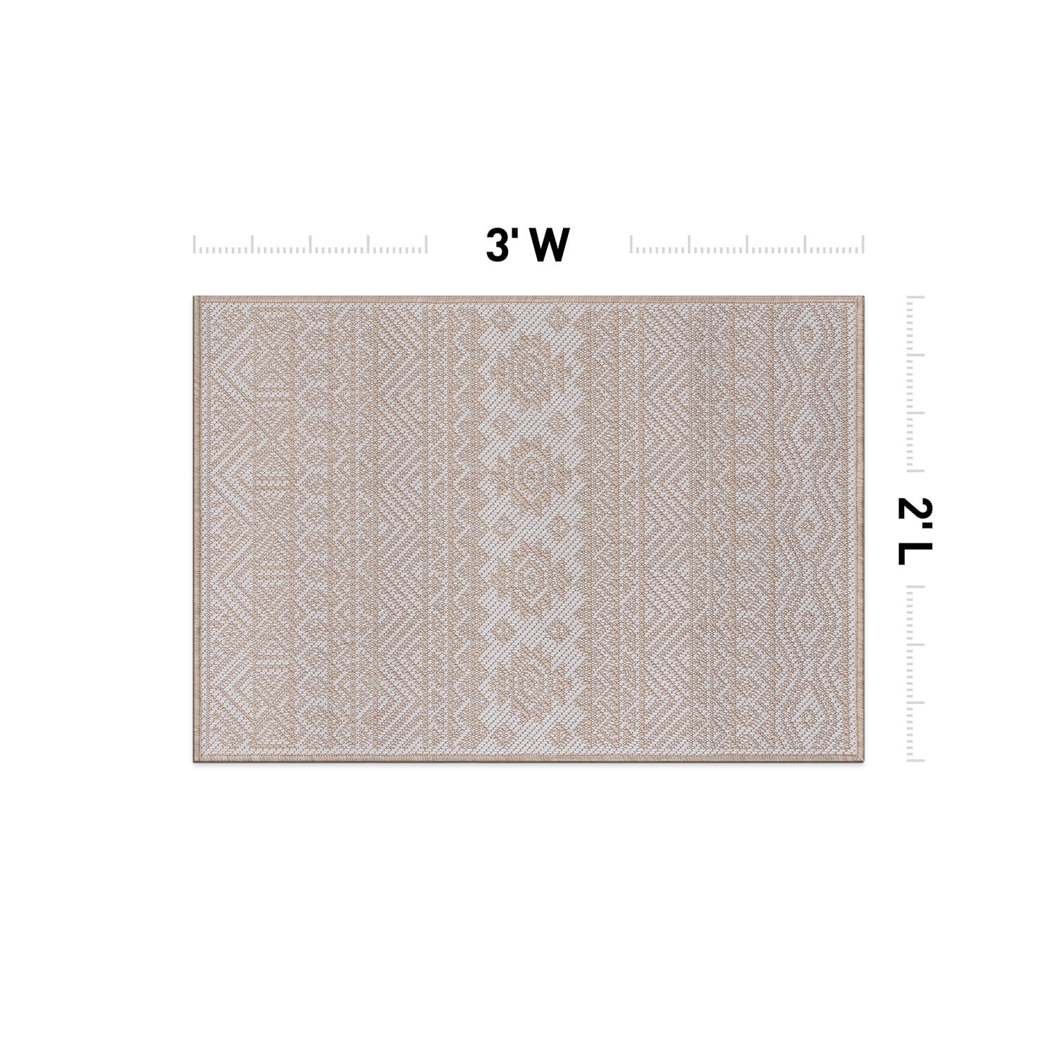World Rug Gallery Distressed Geometric Bohemian Textured Flat Weave Indoor/Outdoor Area Rug