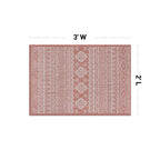 World Rug Gallery Distressed Geometric Bohemian Textured Flat Weave Indoor/Outdoor Area Rug