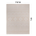World Rug Gallery Distressed Geometric Bohemian Textured Flat Weave Indoor/Outdoor Area Rug