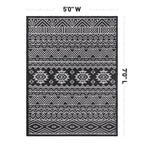 World Rug Gallery Distressed Geometric Bohemian Textured Flat Weave Indoor/Outdoor Area Rug
