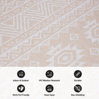 World Rug Gallery Distressed Geometric Bohemian Textured Flat Weave Indoor/Outdoor Area Rug