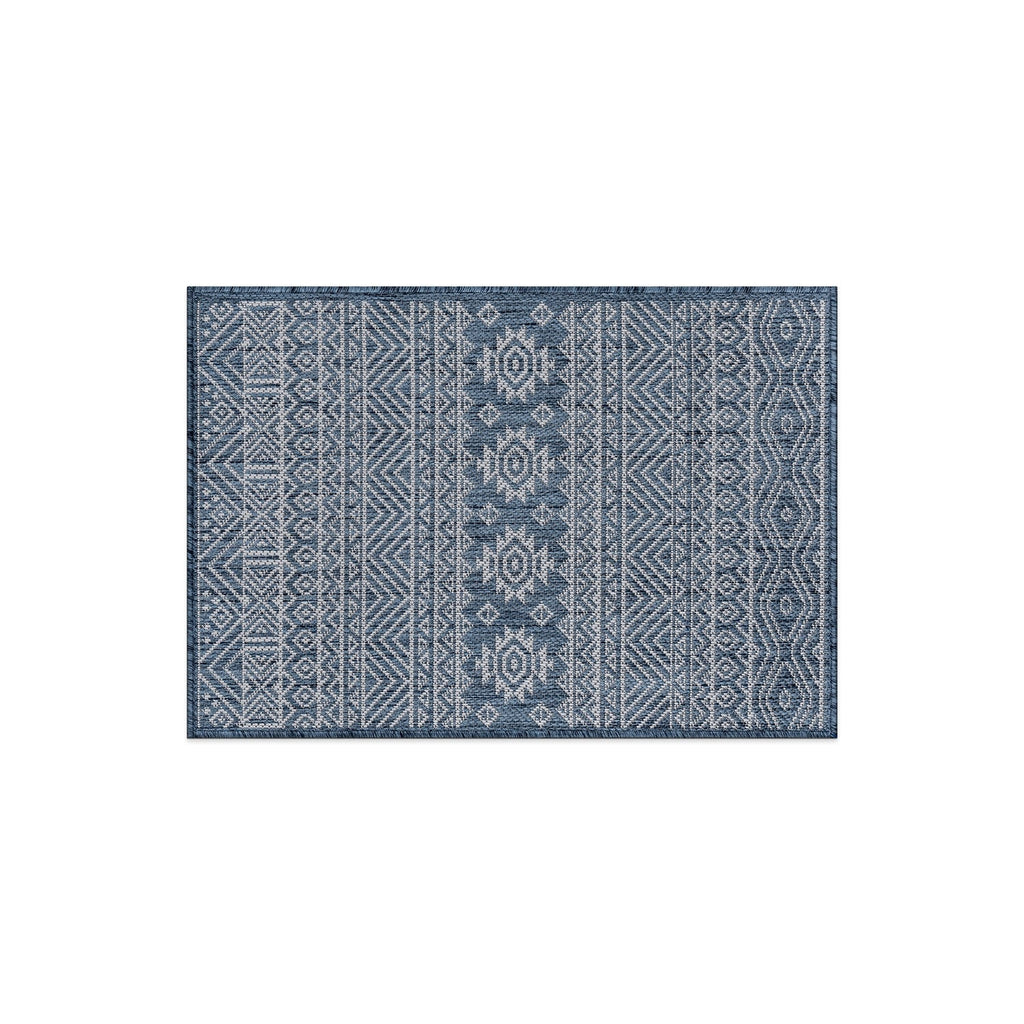 World Rug Gallery Distressed Geometric Bohemian Textured Flat Weave Indoor/Outdoor Area Rug