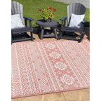 World Rug Gallery Distressed Geometric Bohemian Textured Flat Weave Indoor/Outdoor Area Rug