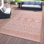 World Rug Gallery Distressed Geometric Bohemian Textured Flat Weave Indoor/Outdoor Area Rug