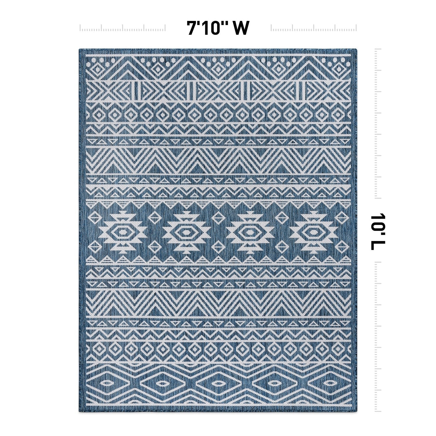 World Rug Gallery Distressed Geometric Bohemian Textured Flat Weave Indoor/Outdoor Area Rug