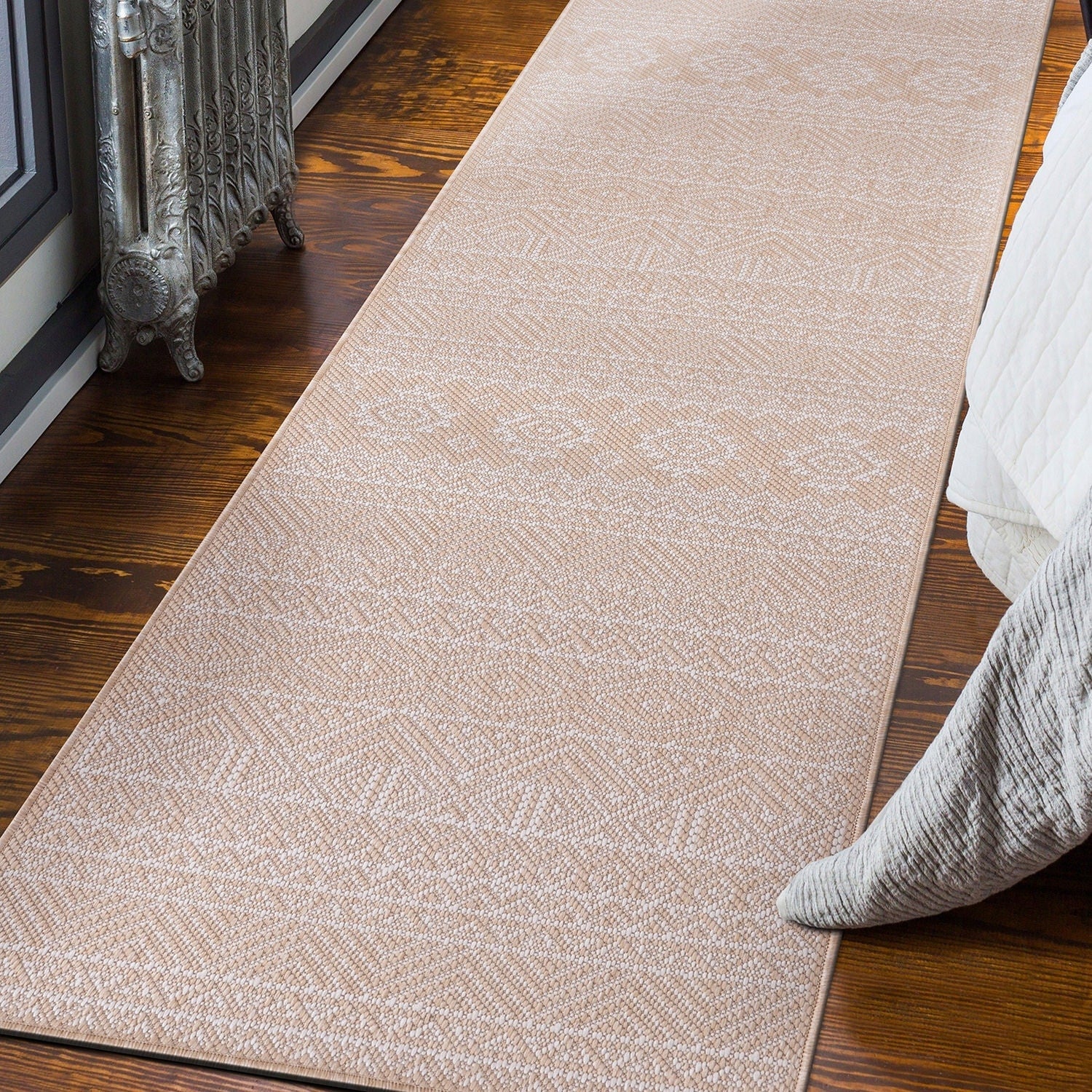 World Rug Gallery Distressed Geometric Bohemian Textured Flat Weave Indoor/Outdoor Area Rug