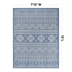 World Rug Gallery Distressed Geometric Bohemian Textured Flat Weave Indoor/Outdoor Area Rug