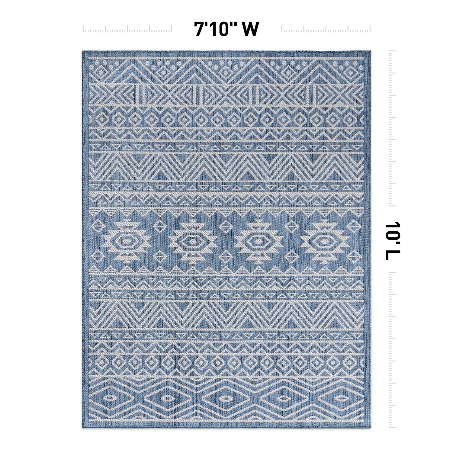World Rug Gallery Distressed Geometric Bohemian Textured Flat Weave Indoor/Outdoor Area Rug