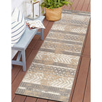 World Rug Gallery Distressed Geometric Indoor/Outdoor Area Rug