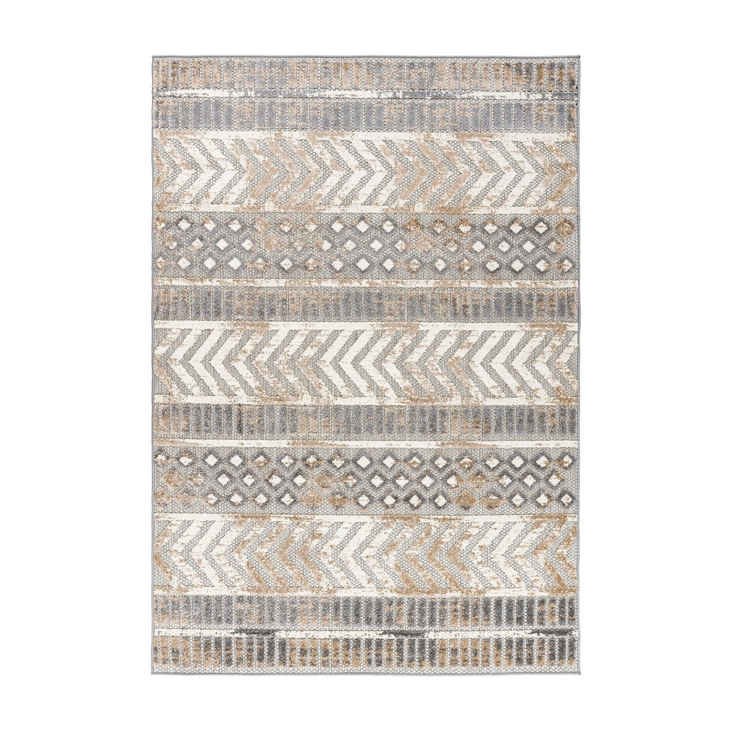 World Rug Gallery Distressed Geometric Indoor/Outdoor Area Rug
