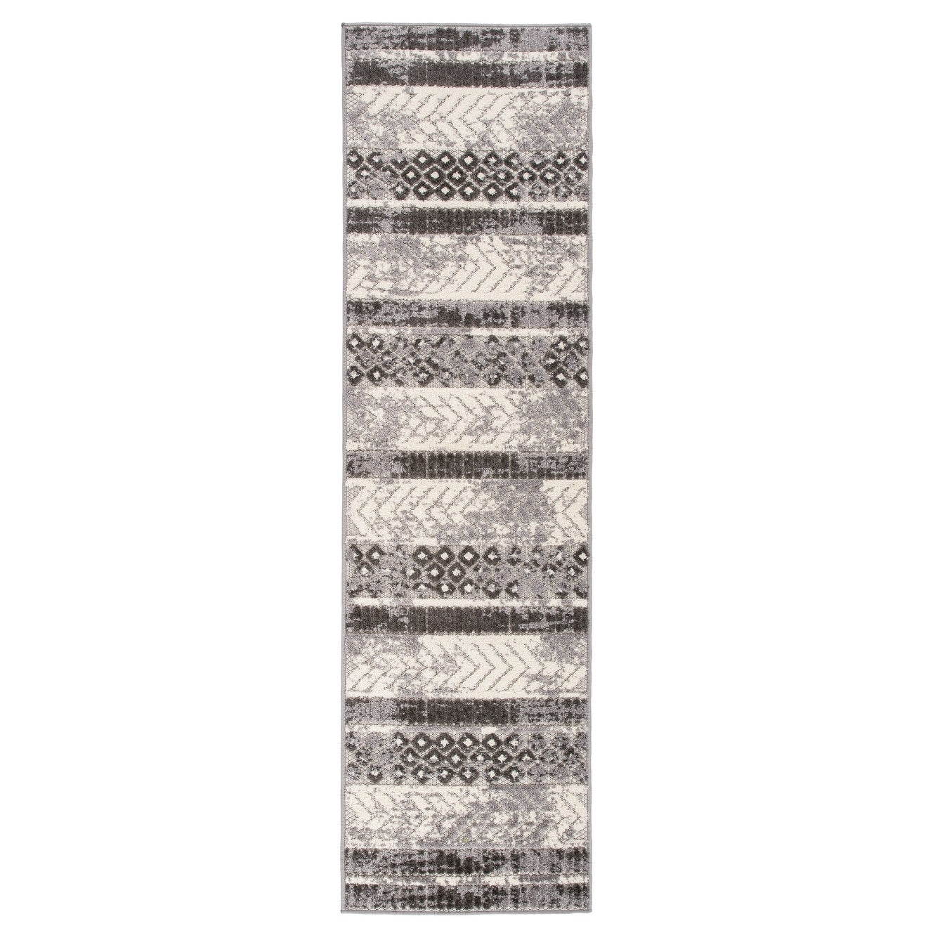 World Rug Gallery Distressed Geometric Indoor/Outdoor Area Rug