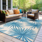 World Rug Gallery Floral Tropical Reversible Recycled Plastic Outdoor Rugs