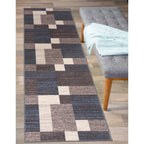 World Rug Gallery Modern Boxes Design Non-slip (Non-skid) Area Rug
