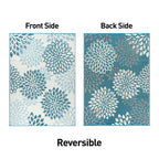 World Rug Gallery Modern Floral Aloha Reversible Recycled Plastic Outdoor Rugs