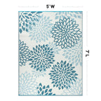 World Rug Gallery Modern Floral Aloha Reversible Recycled Plastic Outdoor Rugs