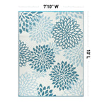 World Rug Gallery Modern Floral Aloha Reversible Recycled Plastic Outdoor Rugs