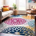 World Rug Gallery Modern Floral Circles Area Rug
