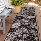 World Rug Gallery Modern Floral Flowers Textured Flat Weave Indoor/Outdoor Area Rug