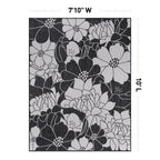 World Rug Gallery Modern Floral Flowers Textured Flat Weave Indoor/Outdoor Area Rug