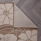 World Rug Gallery Modern Floral Flowers Textured Flat Weave Indoor/Outdoor Area Rug