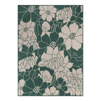 World Rug Gallery Modern Floral Flowers Textured Flat Weave Indoor/Outdoor Area Rug