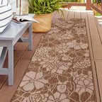 World Rug Gallery Modern Floral Flowers Textured Flat Weave Indoor/Outdoor Area Rug