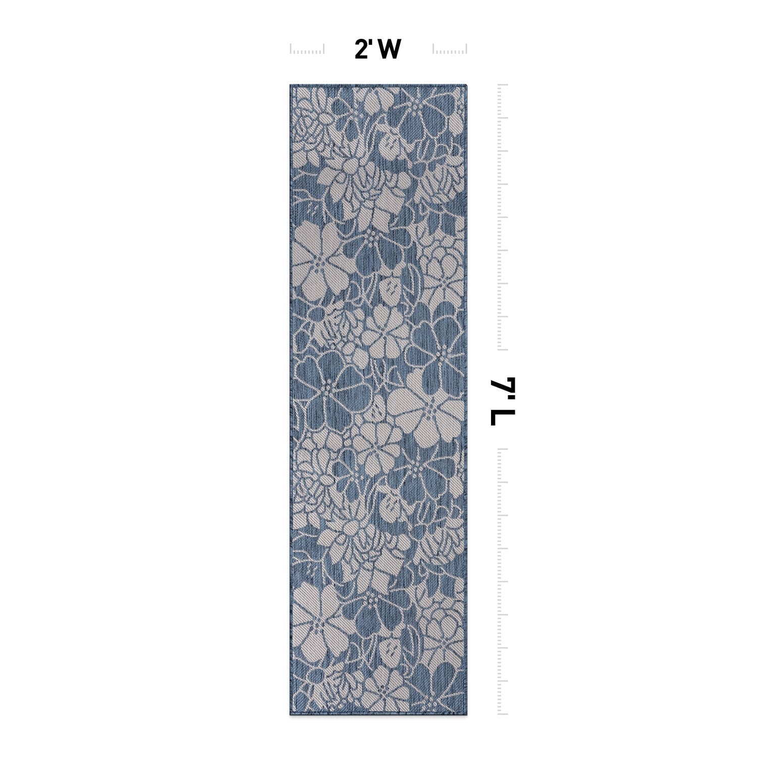 World Rug Gallery Modern Floral Flowers Textured Flat Weave Indoor/Outdoor Area Rug