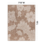 World Rug Gallery Modern Floral Flowers Textured Flat Weave Indoor/Outdoor Area Rug