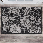 World Rug Gallery Modern Floral Flowers Textured Flat Weave Indoor/Outdoor Area Rug
