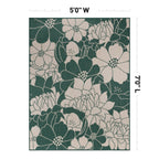 World Rug Gallery Modern Floral Flowers Textured Flat Weave Indoor/Outdoor Area Rug