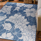 World Rug Gallery Modern Floral Flowers Textured Flat Weave Indoor/Outdoor Area Rug